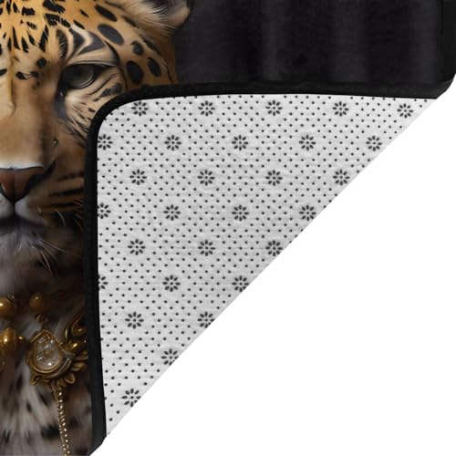 Tapis léopard en flanelle 203x147 cm pour décoration de chambre - 6