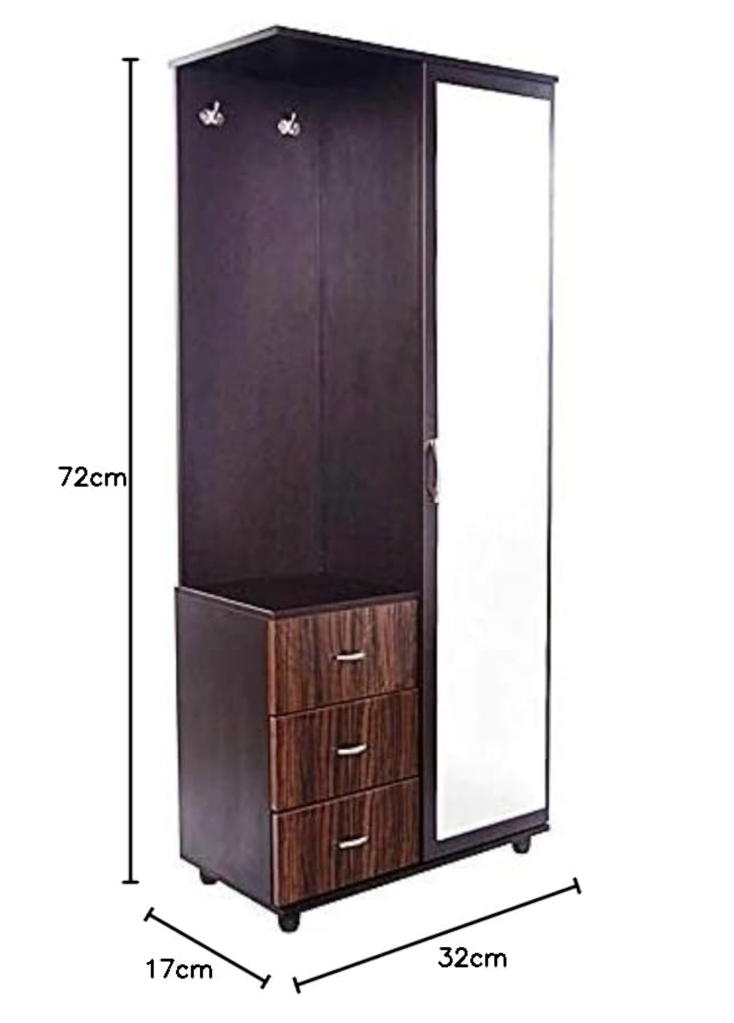 Rio Dressing Table with Mirror in Walnut Finish
