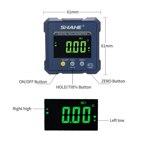 Inclinómetro digital SHAHE con imanes y pantalla LCD miniatura 2