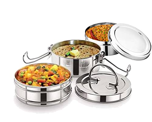 Image of BLeaf- Stainless Steel-3 Container Lunch /Tiffin Box Food Grade 3 Tier (700ml)