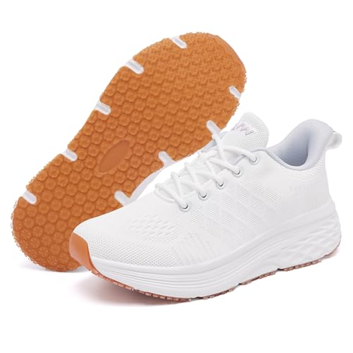 Image of AVW Womens Non Slip Work Shoes Water Resistant Walking Sneakers Food Service Chef Kitchen Shoes