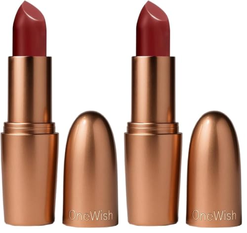 Image of One Wish Creamy Matte Lipstick - Berry Blush Shade 21 | Long Lasting | Full Coverage | High-Pigment | SPF | Enriched with Vitamin E, Almond Oil & Shea Butter | Smooth Finish | 3.8g (Pack of 2)