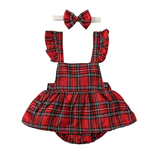 716 Pantalones Hombre Vestir Vestido de Navidad para niña con Volantes, Mono a Cuadros de búfalo, Vestidos con tutú, mi Primera Navidad, Traje de Navidad para bebé Rotos Hombre
