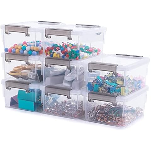 Citylife 8 Packs Plastic Bead Organizers 0.53 QT Clear Storage Containers with Lids for Craft Storage Small Storage Box, 5.28 x 3.86 x 2.36 Inches Cover