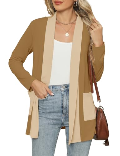 Image of Micoson Long Sleeve Lightweight Thin 2025 Summer Cardigan for Women Casual Loose Fit Kimono Cover Up with Pockets