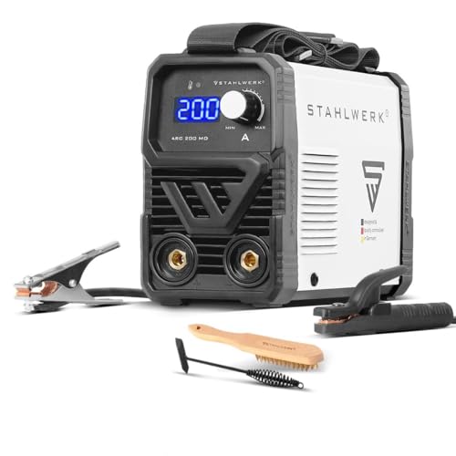 STAHLWERK Poste à souder à l'électrode ARC 200 MD – MMA jusqu'à 200 A, utilisation flexible sans gaz, compact & léger, Smart Cooling, protection...