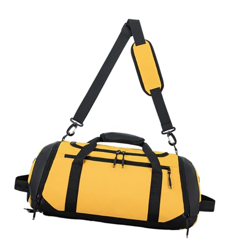 Bolsa de deporte impermeable con compartimento para zapatos, deportiva, natación, senderismo, camping, para mujeres y hombres, bolsa de entrenamiento multifuncional, Amarillo