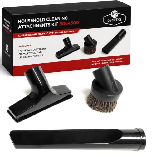 Image of MP Maresh Products Household Cleaning Attachments Kit 9064300 Compatible with Shop Vac 1 1 /4 inch Vacuum Cleaners Dust Brush Crevice Tool and Upholstery Nozzle (Household Cleaning Kit)