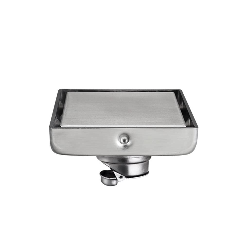 Colador De Desagüe De Suelo, Desagüe De Ducha, Latón Macizo, Accesorios para Desagües De Cocina Y Baño, Color Plata, 110 Mm X 110 Mm