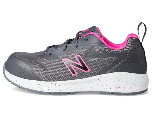 New Balance New Balance Logic Composite Toe Women's Industrial Work Shoes, Grey/Pink, Size 9, Wide, Comfortable & Lightweight Work Shoes for Women, Electric Hazard, Puncture & Slip Resistant