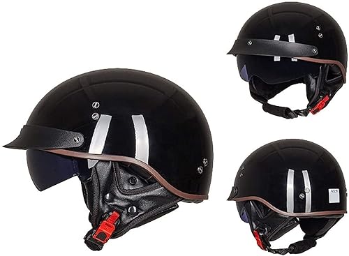 Casco abierto de moto custom retro tipo half-helmet para conductores de chopper 2