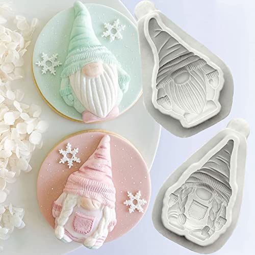 2 Pcs Christmas Gnome Fondant Molds, Dwarf Doll Chocolate Cake Decorating Silicone Mold For Christmas Birthday Party Cupcake Decorating, Candy, Sugar Craft, Kitchen Baking Tools, Clay, Epoxy, Plaster #TOP2