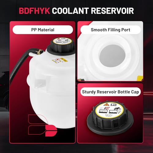 Image of BDFHYK Engine Coolant Expansion Reservoir Overflow Tank Compatible with E350 E450 Super Duty E350 Club Wagon 6.0L V8 2004 2005 2006 2007 2008 2009 2010 Replace 603-218 4C2Z8A080AA 9C3Z8101B 603218