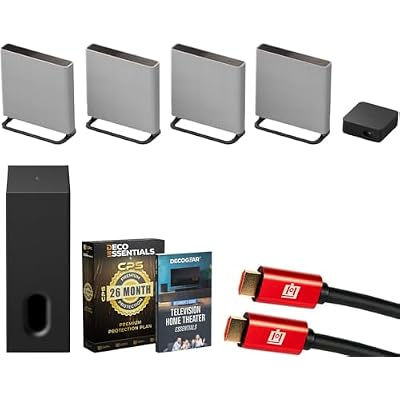 Sony BRAVIA Theater Quad with 16 Total Speakers HTA9M2 Bundle with Sub 7 Wireless Subwoofer, Deco Essential 26 Month CPS Protection Pack, 2X HDMI Cable and Deco Gear Home Theater Beginner's Guide