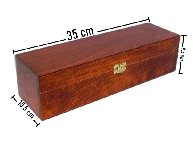 Wooden World - Wine storage box wine accessories, wooden casket gift - Lacquered Alder wood color- orange - Image 2