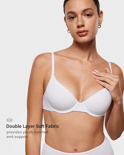 Image of INLYRIC Women's Inbarely Plus Demi Bra Balconette Unlined Underwire No Padding Plunge Bras Comfortable