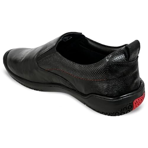Image of Allen Cooper Genuine Leather Casual Shoes with Ankle Support, Anti Slip Technology, Better Padded and Cotton-Like Memory Foam Cushion Insole(40182Color Options- Black /Brown, Sizes- 6,7,8,9,10)