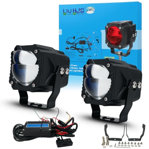 LIU HJG Ultra Bright Wiring Kit Gorilla Fog Light Waterproof & Heat Dissipation 120W 12V High/Low Beam Yellow/White/Red Devil Eye Universal fit For...