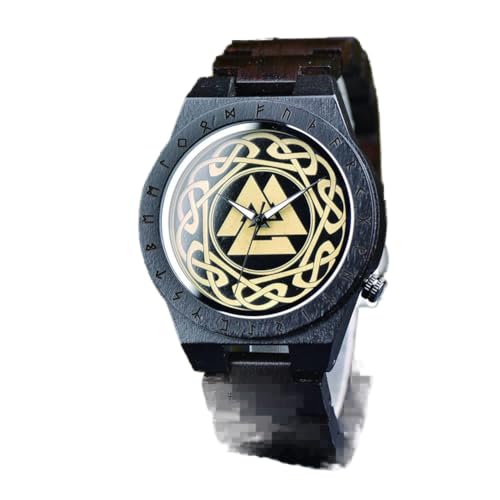 Montre en bois homme style viking pour look bohème et aventurier