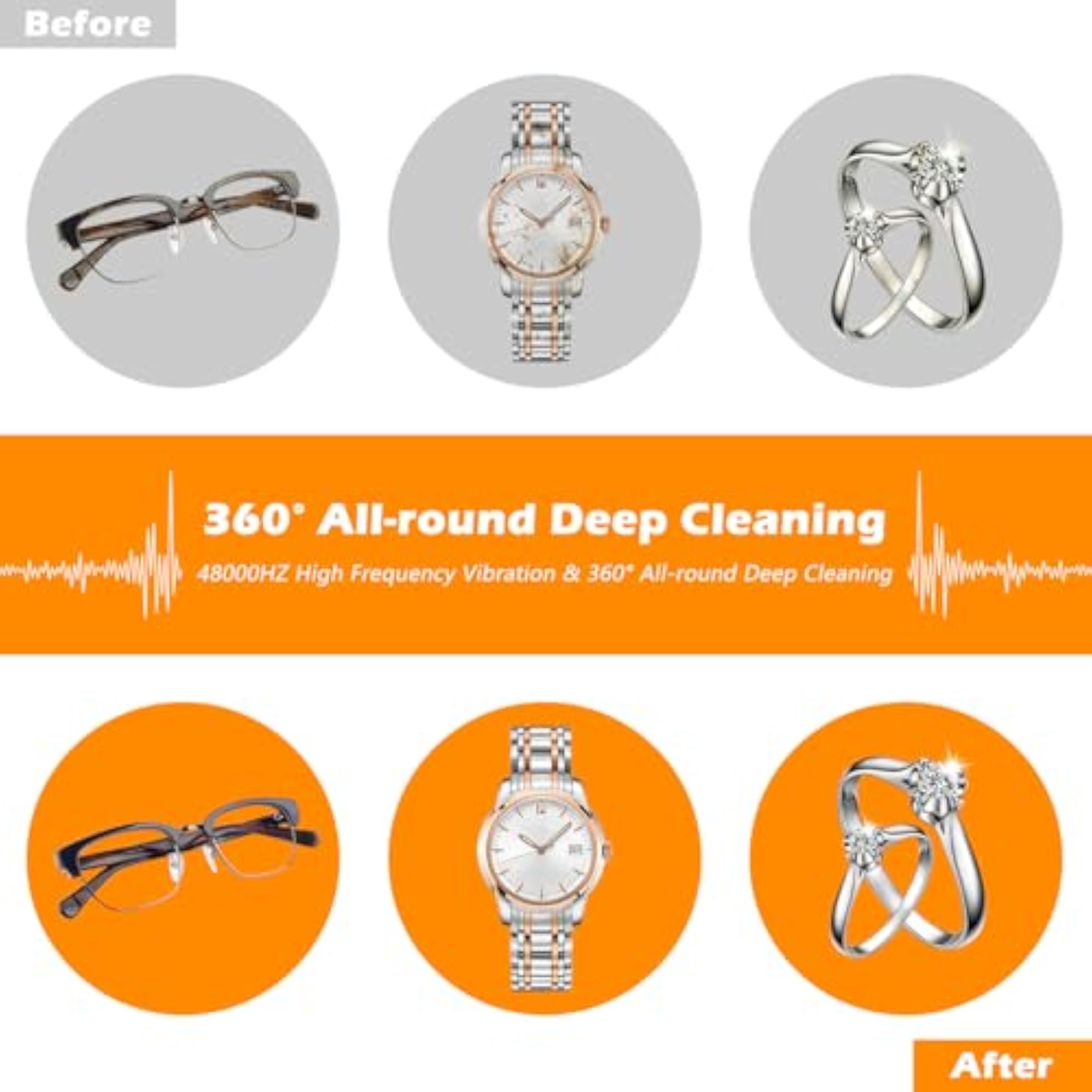 Ultrasonic Cleaner, 750ML for Jewellery
