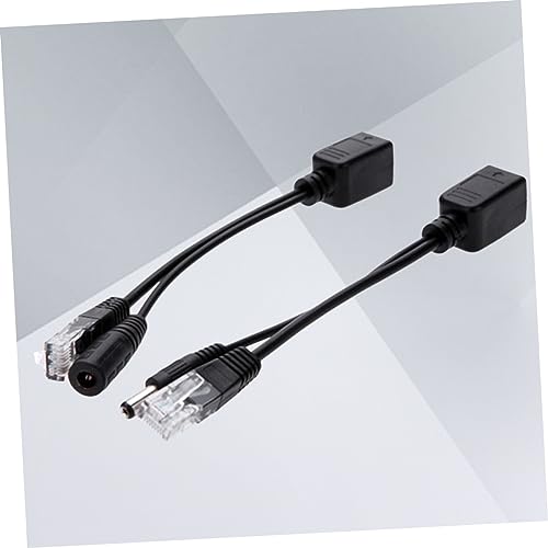 2pcs Poe Injector Wire Splitter Full Cable Adapter para Cámaras IP y Dispositivos Inalámbricos Negro miniatura 2