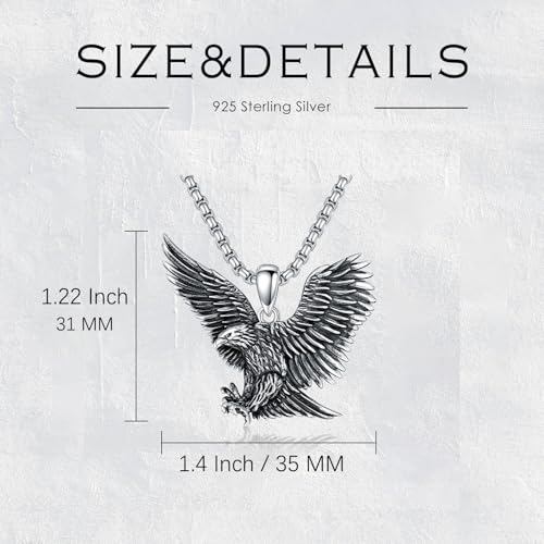 Eagle Necklace 925 Sterling Silver Eagle Pendant Jewelry for Men2