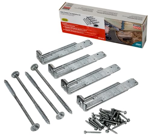 Simpson Strong-Tie DTT1Z-KT DTT1Z ZMAX Galvanized Deck Tension Tie Kit for 2X with Screws (4-Qty) (Pack of 4)