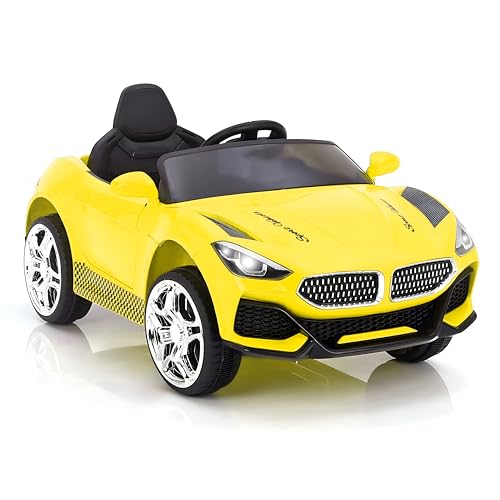 Image of Little Rides Battery Operated Car for Kids, Ride on Toy Car with Music & Light | Baby Big Jeep Rechargeable Battery | Kids to Drive 1 to 5 Years Boy Girl (Yellow)