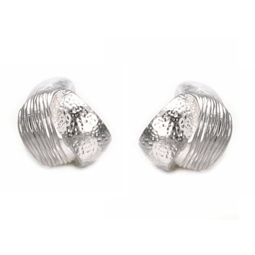 Image of Yoursfs Gold Textured Knot Clip On Earrings for Women Non Pierced Earring 18K Gold Plated Double Half Hoop Earrings Trendy Jewelry