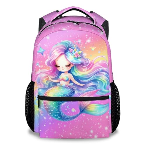 AIOMXZZ Girl Backpack Mermaid Backpacks for Kids 17 Toddler Bookbag for Preschool Kindergarte Elementary Back to School Gifts Ideas