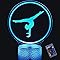 HPBN8 Ltd Optical Illusion 3D Gymnastics Night Light Lamp 7/16 Color Change LED Lamp USB Powered Remote Control Valentines Birthday Room Decoration