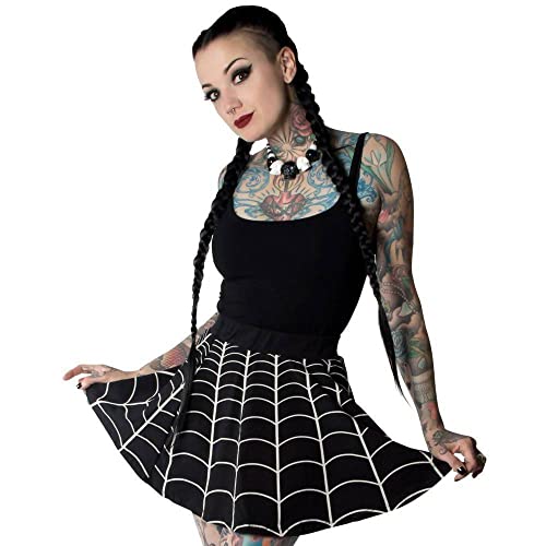 kreepsville 666 Women's Web White Skater Skirt 2XL3