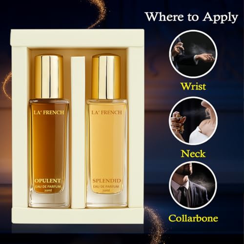 Image of La French Unisex Perfume Gift Set Opulent & Splendid | Long Lasting Eau De Parfum | Perfume for Men & Women | Premium Travel Size Perfumes | Set 2x20ml | Fragrance Set