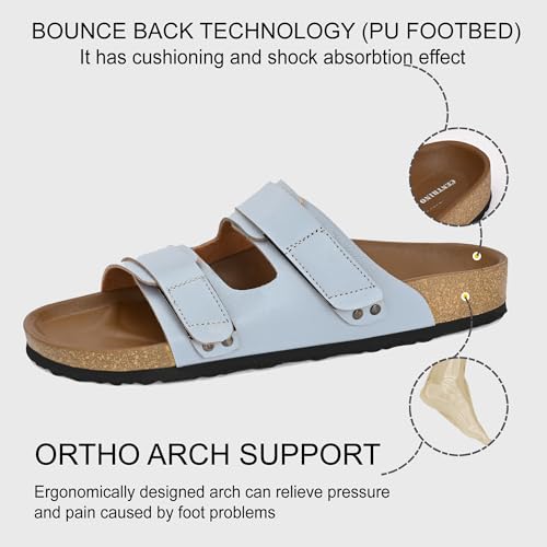 Image of Centrino Women's Berkin-Style Slip-On Sandals | Open Toe Design | Soft PU Footbed | Lightweight & Comfortable | Arch Support | On-Grip Sole | Casual Outdoor Wear (9222)