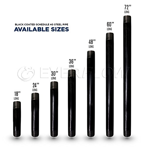 Everflow PCBL3460 Steel Pipe, Pre Cut Pipe 3/4 x 60 Inch Black - Thumbnail 5