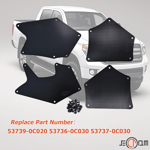 Image of Front Splash Guards Fender Liner Shields with Clips Compatible with Toyota Sequoia Tundra Splash Shield Fender Liner Apron Seal Replace for 53739-0C020 53736-0C030 53737-0C030