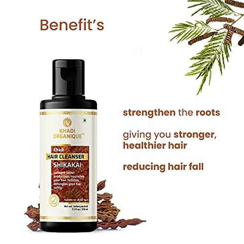 Khadi Organique Shikakai Hair Cleanser For All Hair Types - 210Ml