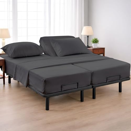 Cottington Lane Split Queen Sheets Sets for Adjustable Bed...