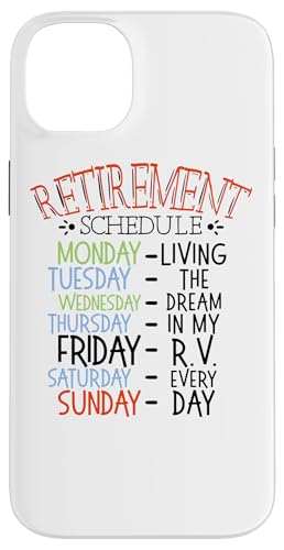 Camping Life Horario de jubilación Furgoneta Autocaravana Carcasa para iPhone 14 Plus
