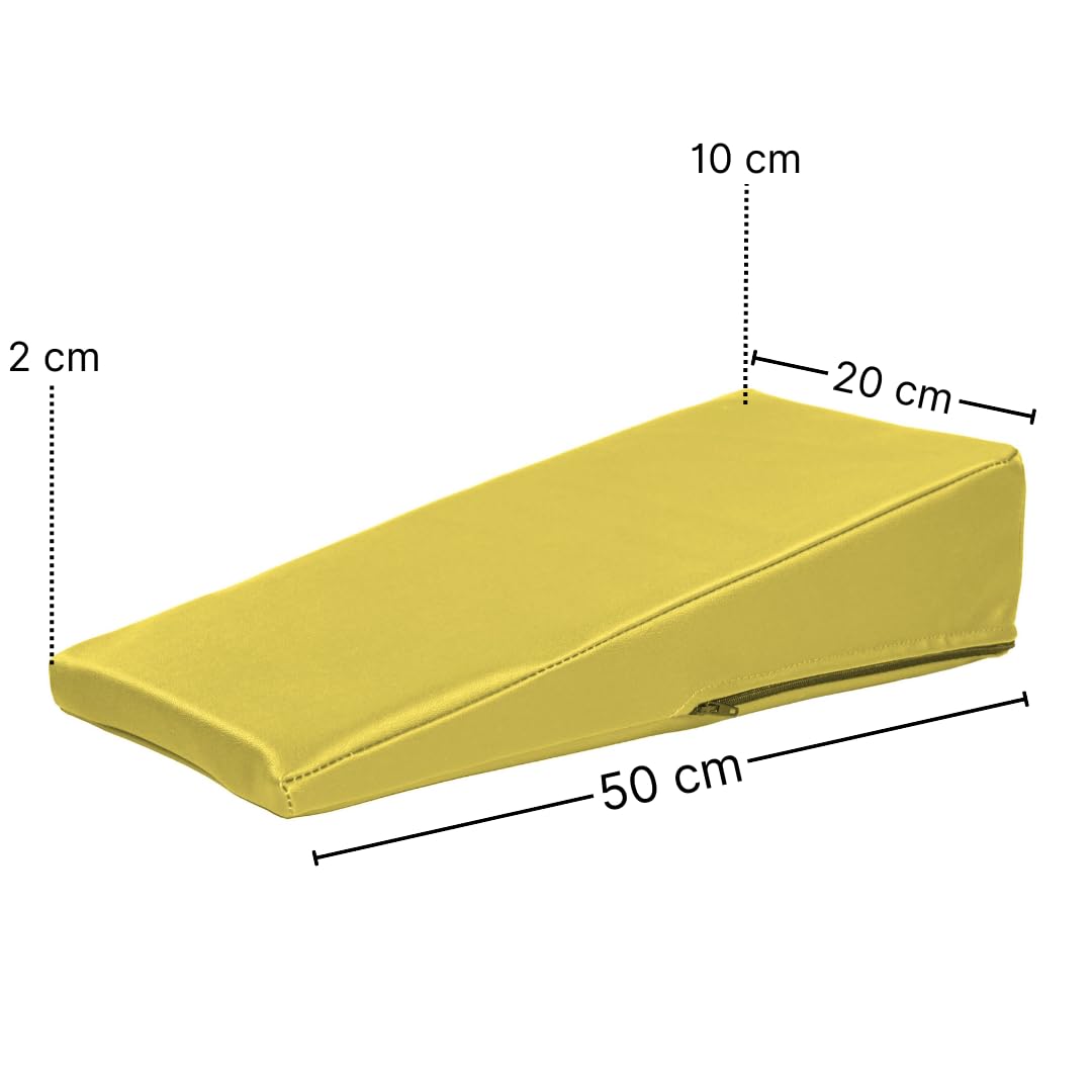 Cuña de apoyo para brazo, color amarillo, 50 x 20 x 10/2 cm