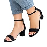 Sandalias de moda: se pueden combinar fácilmente con todos los tipos de ropa de ocio, adecuadas para caminar, ir de compras o ropa de ocio, ideales para todas las ocasiones, como bodas, fiestas, clubes, noche, negocios, citas, ropa cotidiana, etc. Sandalias para mujer de tacón alto, sandalias de mujer con tacón alto, sandalias plateadas con estrás, sandalias de tacón negro. 