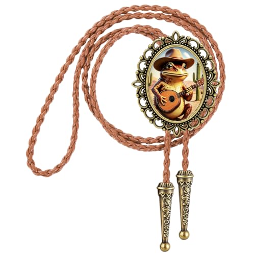 Image of Jeilwiy Bolo Tie for Men Western Cowboy Gothic Bolo Tie Necklace Halloween
