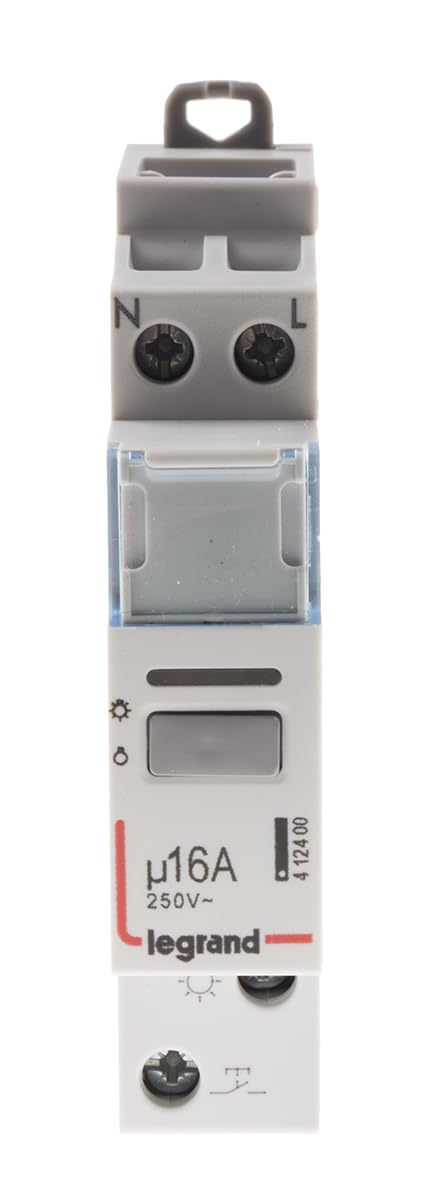 LEGRAND 412400 Relé de enclavamiento de un solo polo, silencioso, 16A