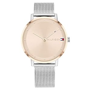 Tommy Hilfiger Analoge Quartz horloge voor dames met roestvrij stalen mesh armband