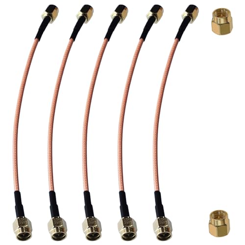GTIWUNG 5 Pezzi SMA Cable Maschio-Maschio Pigtail Cavo Coassiale RG316 15cm 50Ω per Homematic CCU3 CCU2 CC1101 Raspberry Pi 2.4GHz Antenna WiFi Router Wirelesse