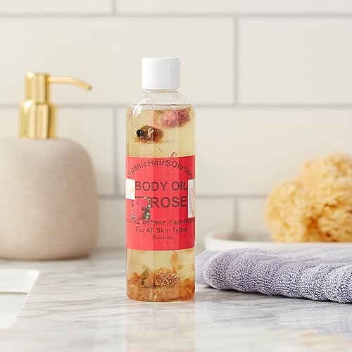 Miniatura 2 de Organic Hair Solution - Aceite corporal nutritivo de rosas, fórmula a base de plantas, hidratante para piel seca y aceite de masaje corporal