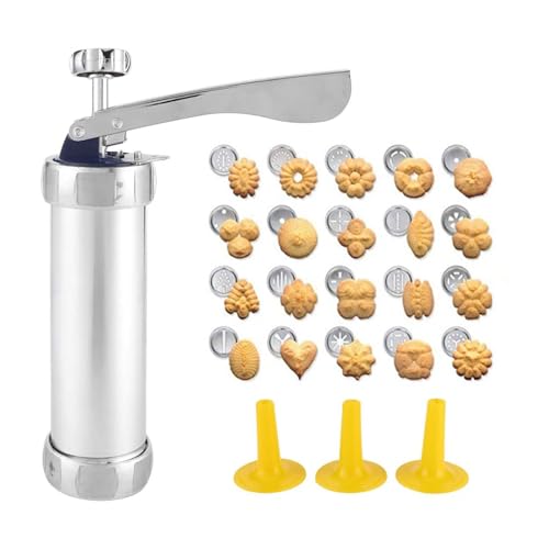 Jingying Máquina Galletas para Hornear, Acero Inoxidable Máquina de Galletas, Kit Máquina Galletas, Kit Pistola Prensa Galletas, Herramientas Que se Pueden Utilizar para Hacer Galletas en la Cocina