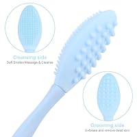 Lip Scrub Brush,Double-Sided Silicone Exfoliating Lip Brush Tool for Smoother and Fuller Lip Appearance,Blue,2pcs — image 2
