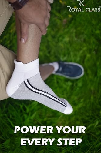 Image of RC. ROYAL CLASS Ankle Length Cotton Cushioned Terry Socks for Men, Hi-Performance, Ventilated, Moisture Wicking, Durable socks, Pack of 6 Pairs