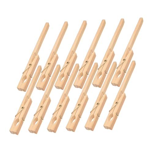 CONGARTENO 12個 木製試験管固定クリップ 耐熱保護長柄付き実験用チューブクランプ 学校化学実験ラボ用簡単操作丈夫な木材製